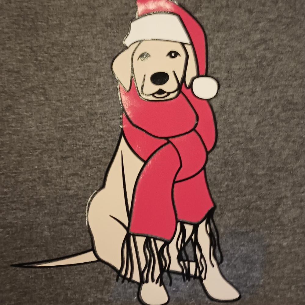 Custom made Christmas dog  Tshirt XL